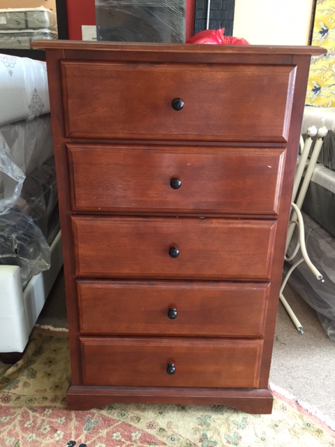 Gently used solid wood 5-Drawer Chest only $89