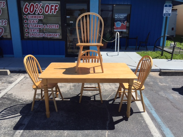 WOODEN DINETTE SET WITH 4 CHAIRS