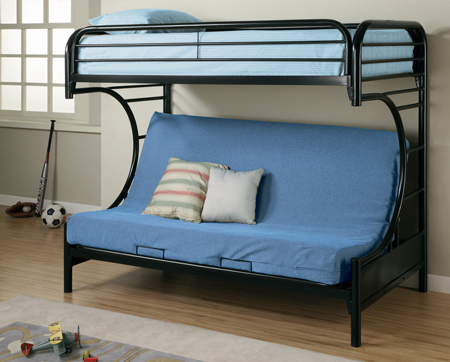 bunk beds with mattresses